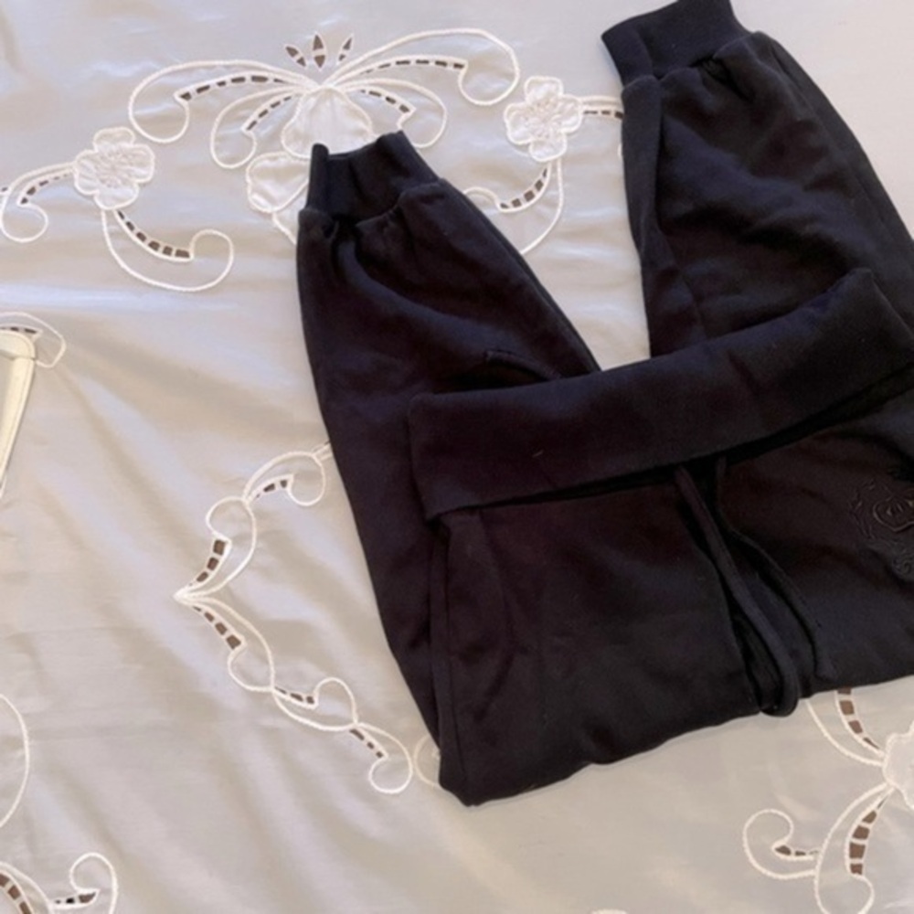Black Cropped Baggy Sweatpants